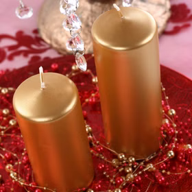 Stumpenkerze 6 Stück Gold Weihnachten Hochzeit