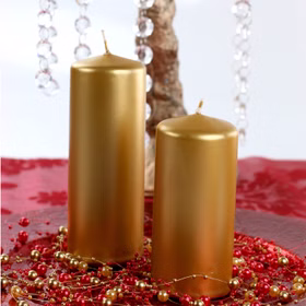 Stumpenkerze 6 Stück Gold Weihnachten Hochzeit