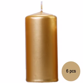 Stumpenkerze 6 Stück Gold Weihnachten Hochzeit