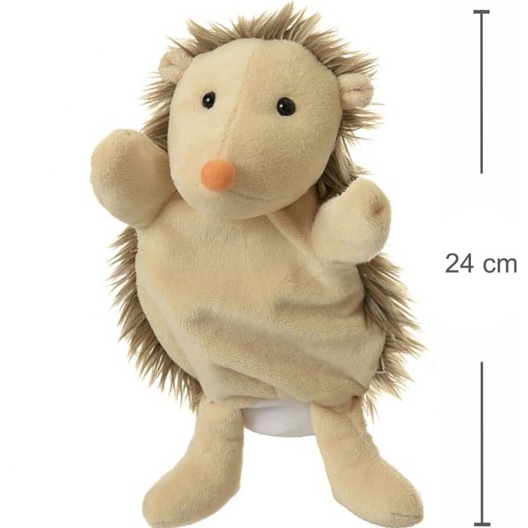 Handpuppe Igel 24 cm Zubehör für Puppen- und Kasperletheater Plüschtier für Kinder Geschenkidee Handpuppe Kindergarten Geburtstag