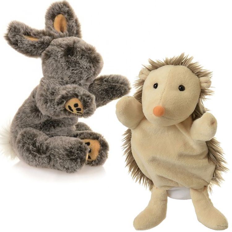 Handpuppe Igel 24 cm Zubehör für Puppen- und Kasperletheater Plüschtier für Kinder Geschenkidee Handpuppe Kindergarten Geburtstag
