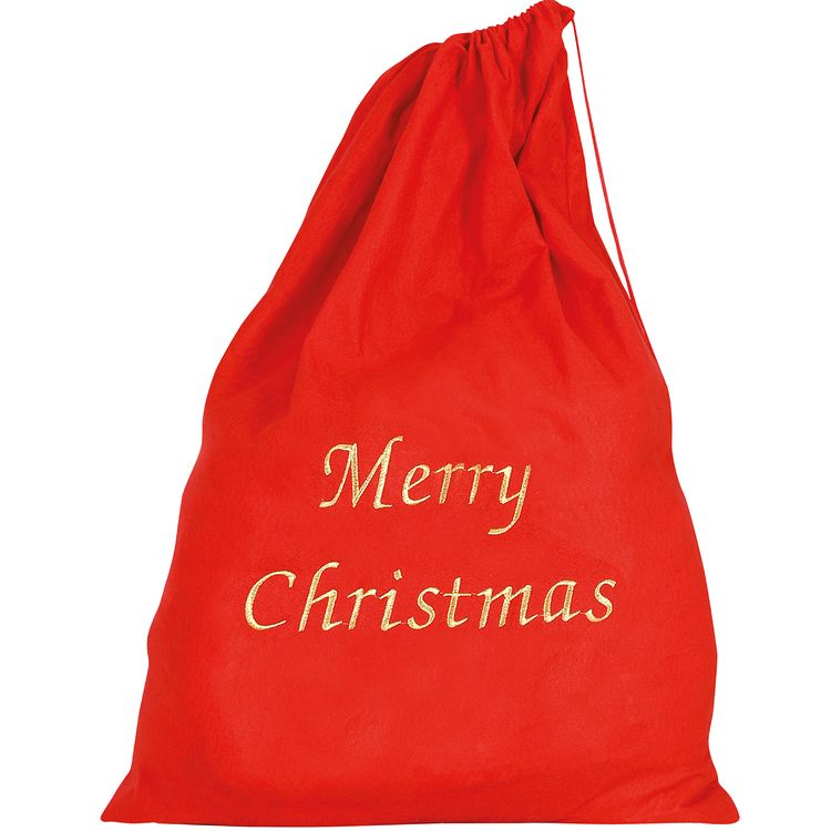 XXL Weihnachtsmannsack rot 65 x 95 cm Merry Christmas Geschenkesack Geschenke Weihnachten SALE Nikolaus Advent Kostüm-Zubehör Weihnachtsmann