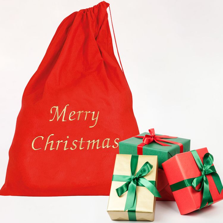 XXL Weihnachtsmannsack rot 65 x 95 cm Merry Christmas Geschenke XXL Weihnachtsmannsack rot 65 x 95 cm Merry Christmas Geschenkesack Geschenke Weihnachten SALE Nikolaus Advent Kostüm-Zubehör Weihnachtsmann