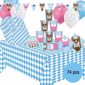 Oktoberfest Party-Set O zapft is Bierfest Deko 74-tlg. Pappgeschirr Tischdeko Luftballons Partygeschirr Mottoparty weiß-blau Bayern Bavaria Oktoberfest Party-Set O zapft is Bierfest Deko 74-tlg. Pappgeschirr Tischdeko Luftballons Partygeschirr Mottoparty weiß-blau Bayern Bavaria