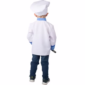 Koch Sternekoch Tim mit Kochmütze für Kinder Gr. 86-104 weiß blau Köchin Bäcker Rollenspiel Fasching Karneval Mottoparty Koch Sternekoch Tim mit Kochmütze für Kinder Gr. 86-104 weiß blau Köchin Bäcker Rollenspiel Fasching Karneval Mottoparty
