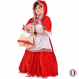 Rotkäppchen Kostüm inkl. Korb Deluxe für Kinder 4-5 Jahre Kleid Märchen Fasching Karneval Mottoparty Kindertheater