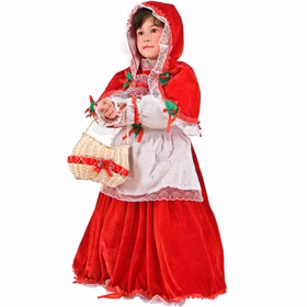 Rotkäppchen Kostüm inkl. Korb Deluxe für Kinder 4-5 Jahre Kleid Märchen Fasching Karneval Mottoparty Kindertheater