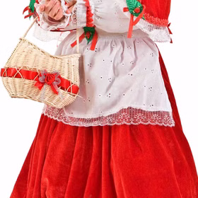 Rotkäppchen Kostüm inkl. Korb Deluxe für Kinder 4-5 Jahre Kleid Märchen Fasching Karneval Mottoparty Kindertheater