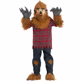 Werwolf Kostüm Jake Deluxe mit Wolfmaske für Kinder 7-9 Jahre Tier Wolf Tierkostüm mit Maske Halloween Fasching Karneval Mottoparty