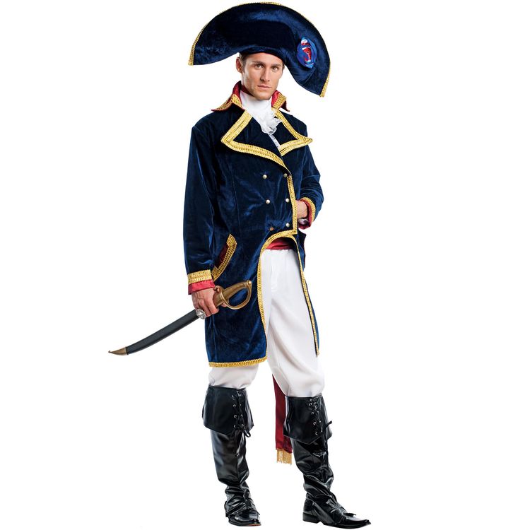 Napoleon Kostüm Kaiser Bonaparte Deluxe für Herren Gr. L-XL weiß-blau Uniform Historisch Fasching Karneval Mottoparty