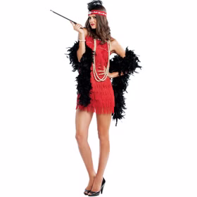 Charleston Kostüm Edith Deluxe für Damen Gr. M-L Kleid rot 20er Fransenkleid Mottoparty Fasching Karneval Charleston Kostüm Edith Deluxe für Damen Gr. M-L Kleid rot 20er Fransenkleid Mottoparty Fasching Karneval
