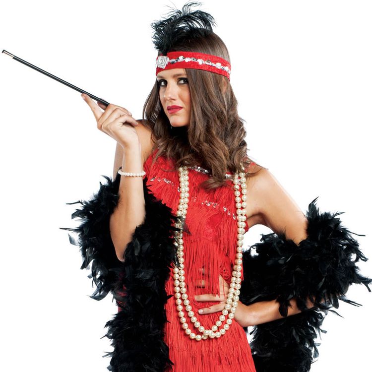 Charleston Kostüm Edith Deluxe für Damen Charleston Kostüm Edith Deluxe für Damen Gr. M-L Kleid rot 20er Fransenkleid Mottoparty Fasching Karneval