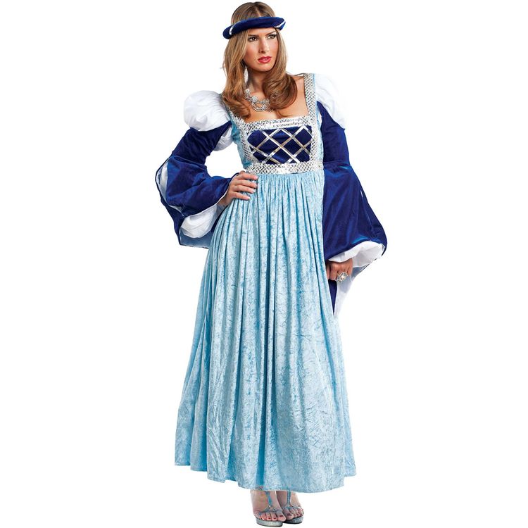 Mittelalter Kostüm Burgfräulein Veronika für Damen Gr. M-XL Kleid blau Fasching Karneval Mottoparty Mittelalterkleid Mittelaltermode für Erwachsene