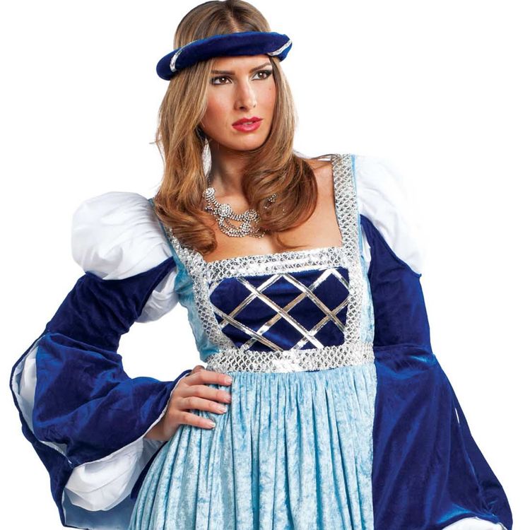 Mittelalter Kostüm Burgfräulein Veronika für Damen Gr. M-XL Kleid blau Fasching Karneval Mottoparty Mittelalterkleid Mittelaltermode für Erwachsene