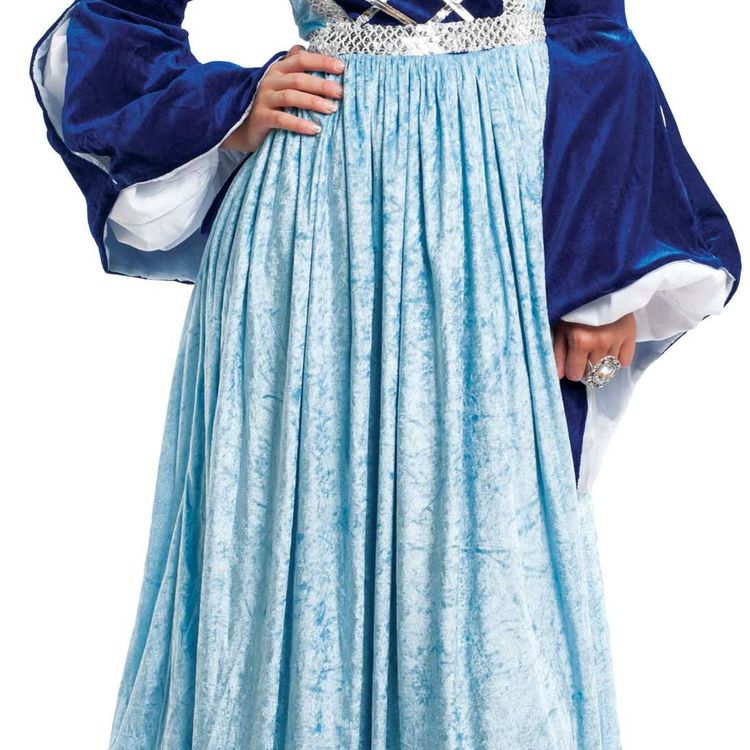 Mittelalter Kostüm Burgfräulein Veronika für Damen Gr. M-XL Kleid blau Fasching Karneval Mottoparty Mittelalterkleid Mittelaltermode für Erwachsene