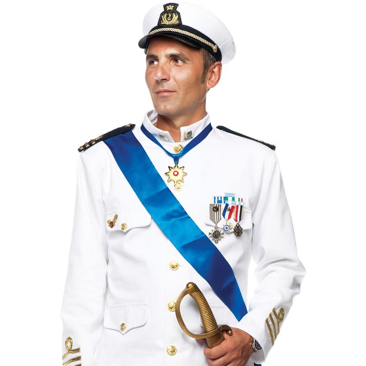 Kapitän Kostüm Marineoffizier Admiral Kai Deluxe für Herren Gr. L-XL Fasching Karneval Mottoparty