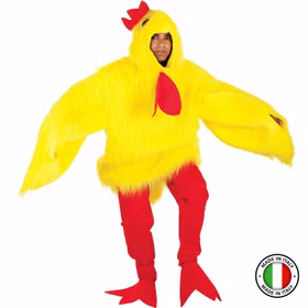 Hahn Kostüm Gockel Reiner Korn Deluxe für Herren Gr. S-L gelb Tier Tierkostüm Vogel Bauernhof Fasching Karneval Mottoparty Paar- und Gruppenkostüm