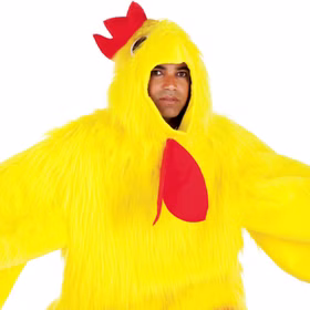 Hahn Kostüm Gockel Reiner Korn Deluxe für Herren Gr. S-L gelb Tier Tierkostüm Vogel Bauernhof Fasching Karneval Mottoparty Paar- und Gruppenkostüm