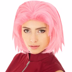 Fotobox Rosa Perücke Kurzhaar