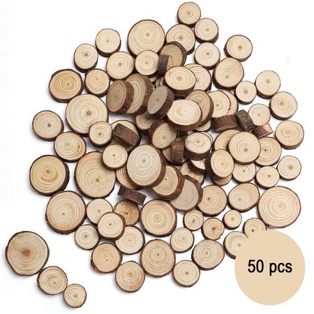 Holzscheiben klein Baumscheiben 50 Stück 2-4,5 cm Deko Hochzeit