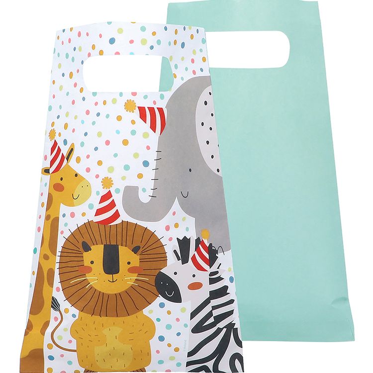 Partytüten Safari Party Wilde Tiere Afrika Mitgebsel-Beutel 23 x 15 cm 10 Stück Tisch-Deko Geburtstag Kindergeburtstag