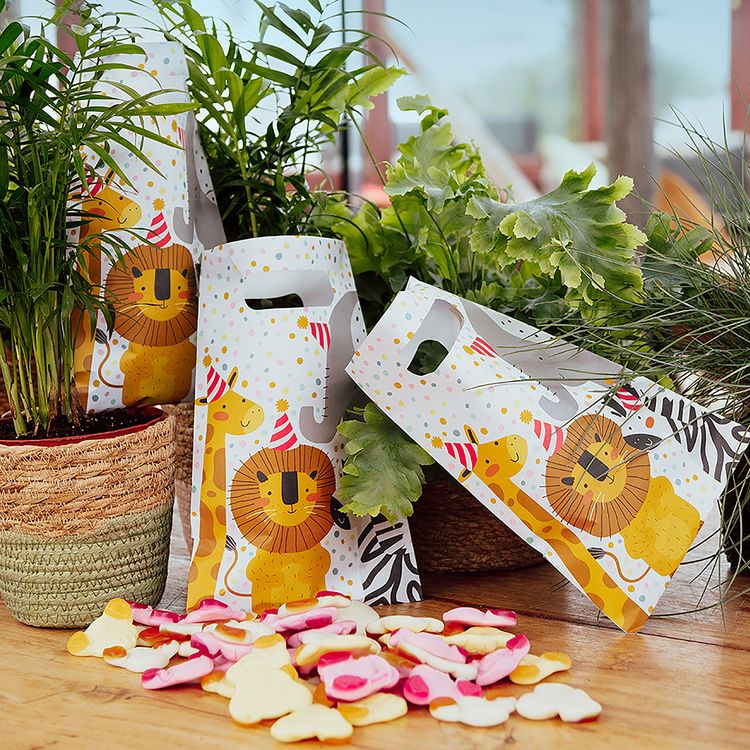 Partytüten Safari Party Wilde Tiere Afrika Mitgebsel-Beutel 23 x 15 cm 10 Stück Partytüten Safari Party Wilde Tiere Afrika Mitgebsel-Beutel 23 x 15 cm 10 Stück Tisch-Deko Geburtstag Kindergeburtstag