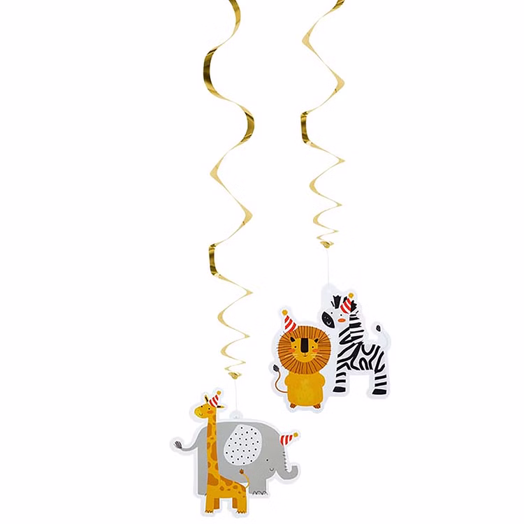 Party-Deko Safari Wilde Tiere Afrika Hänge-Deko Swirls 85 cm 2 Stück Party-Zubehör Kindergeburtstag Geburtstag Mottoparty Fasching Party-Deko Safari Wilde Tiere Afrika Hänge-Deko Swirls 85 cm 2 Stück Party-Zubehör Kindergeburtstag Geburtstag Mottoparty Fasching