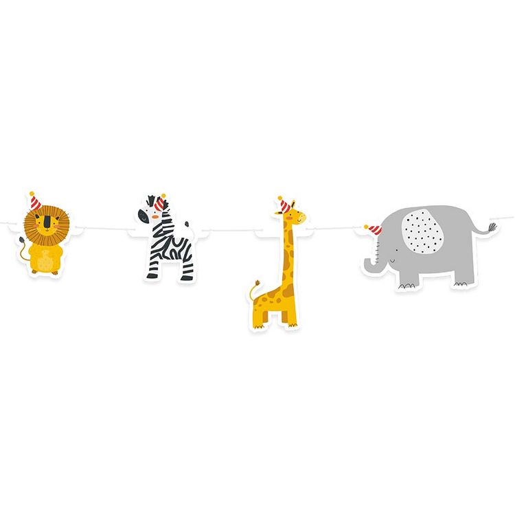 Deko-Banner Safari Party Wilde Tiere Afrika 300 cm lang Party-Zubehör Kindergeburtstag Party-Zubehör Geburtstag Mottoparty Fasching