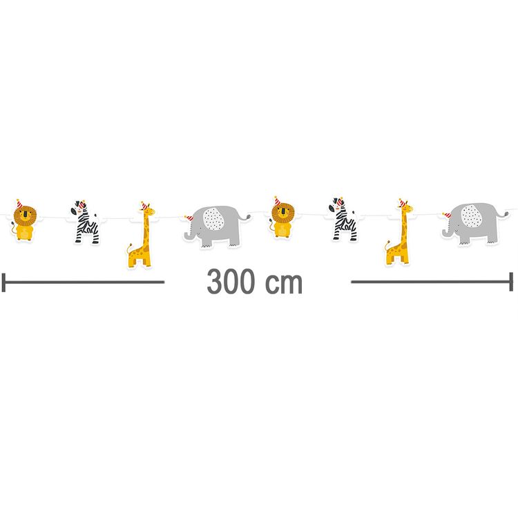 Übersicht Party-Set Safari für Kinder gedeckter Tisch