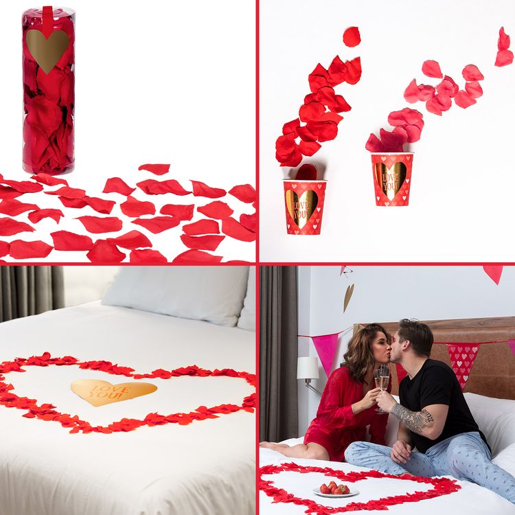 Rote Rosenblätter 288 Stück Streudeko Hochzeit 3,5 cm Tischdeko Rote Rosenblätter 288 Stück Streudeko Hochzeit 3,5 cm Tischdeko Party-Zubehör Verlobung Valentinstag Liebesbeweis Dekoideen I love you