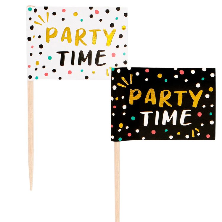 Party Time Party-Set Geburtstag Mottoparty Silvester Tischdeko 47-tlg. Party-Deko Deko Feier Mottoparty Celebrate
