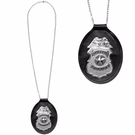 Polizei Kostüm-Zubehör Set Brille Halskette & Polizeimarke für Erwachsene Accessoire Polizist Berufe Fasching Karneval Mottoparty