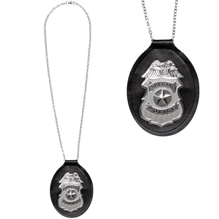 Polizei Kostüm-Zubehör Set Brille Halskette & Polizeimarke für Erwachsene Polizei Kostüm-Zubehör Set Brille Halskette & Polizeimarke für Erwachsene Accessoire Polizist Berufe Fasching Karneval Mottoparty