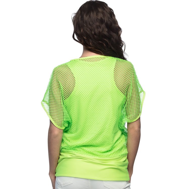 Netzshirt neon-grün mit Top 90er Jahre Kostüm für Damen Netzshirt mit Top 90er Jahre Kostüm für Damen Gr. M/L neon-grün Fasching Karneval Mottoparty Kostüm-Zubehör
