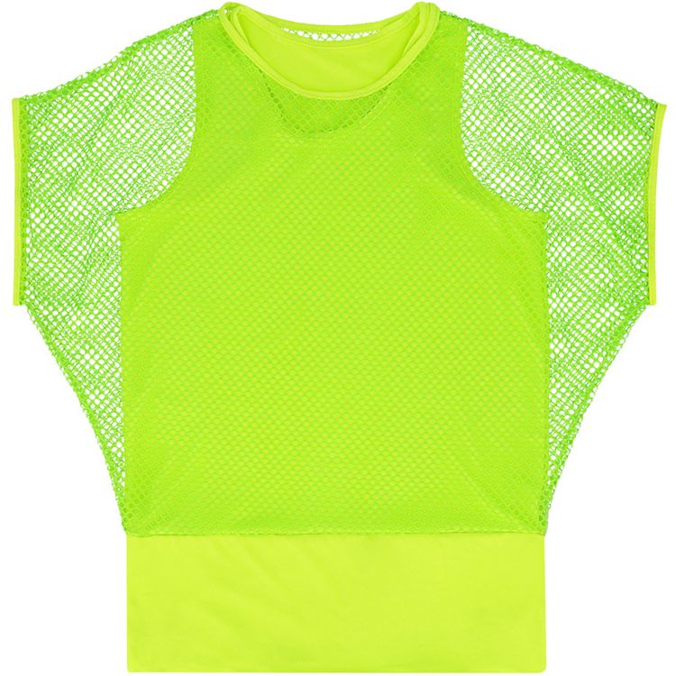 Netzshirt neon-grün mit Top 90er Jahre Kostüm für Damen Netzshirt mit Top 90er Jahre Kostüm für Damen Gr. M/L neon-grün Fasching Karneval Mottoparty Kostüm-Zubehör