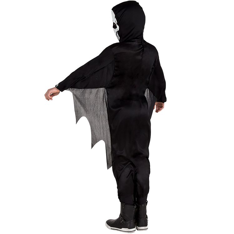 Skelett Kostüm Mr. Scary Halloween Bone für Kinder 4-12 Jahre Knochen Knochen-Kostüm Fasching Karneval Mottoparty Kinderfasching