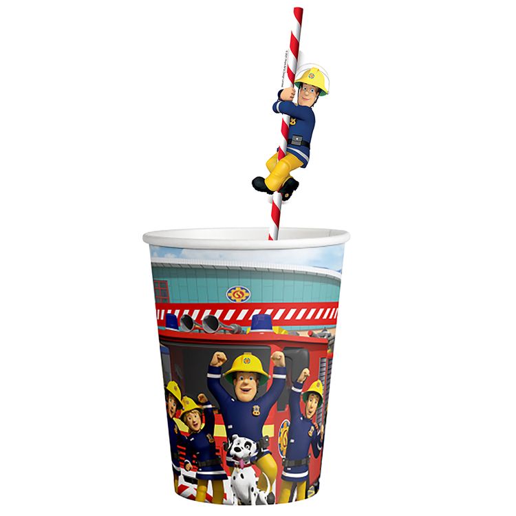 XXL Feuerwehrmann Sam Party-Set Kindergeburtstag 78-tlg. Party-Deko Tisch-Deko Geburtstag Mottoparty Kinderfasching Feuerwehr Serien-Held