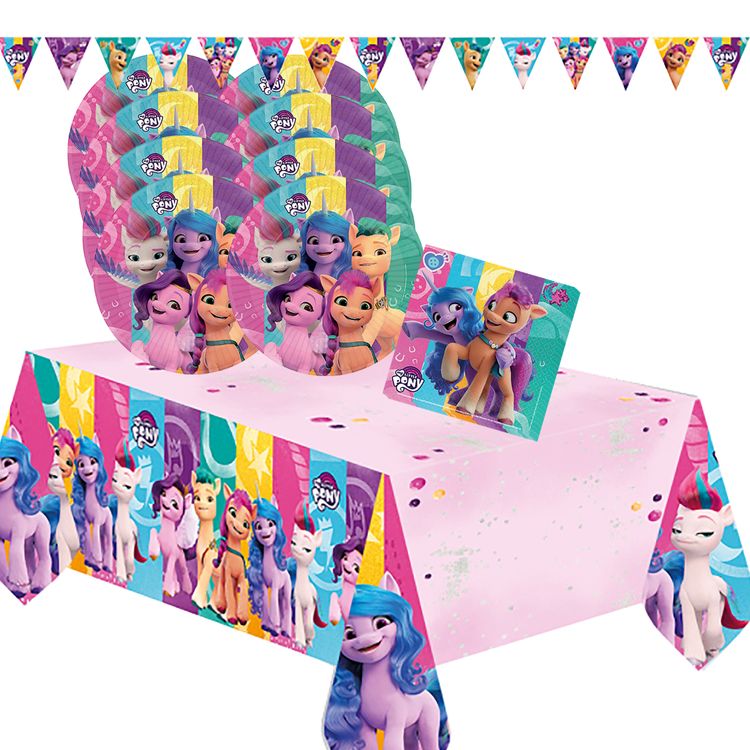 My Little Pony Party-Set Kindergeburtstag 26-tlg. Party-Deko My Little Pony Party-Set Kindergeburtstag 26-tlg. Party-Deko Tischdeko Party-Geschirr TV-Held Geburtstag Deko Mottoparty Deko-Zubehör Pferde Tisch-Deko für Mädchen