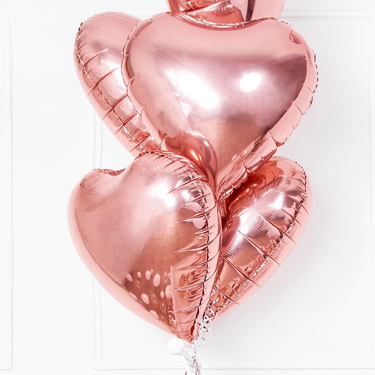 Herz Folienballons Roségold 45 cm 10 Stück Hochzeit Valentinstag Liebe Geburtstag Party-Deko Ballons Luftballons Dekoration