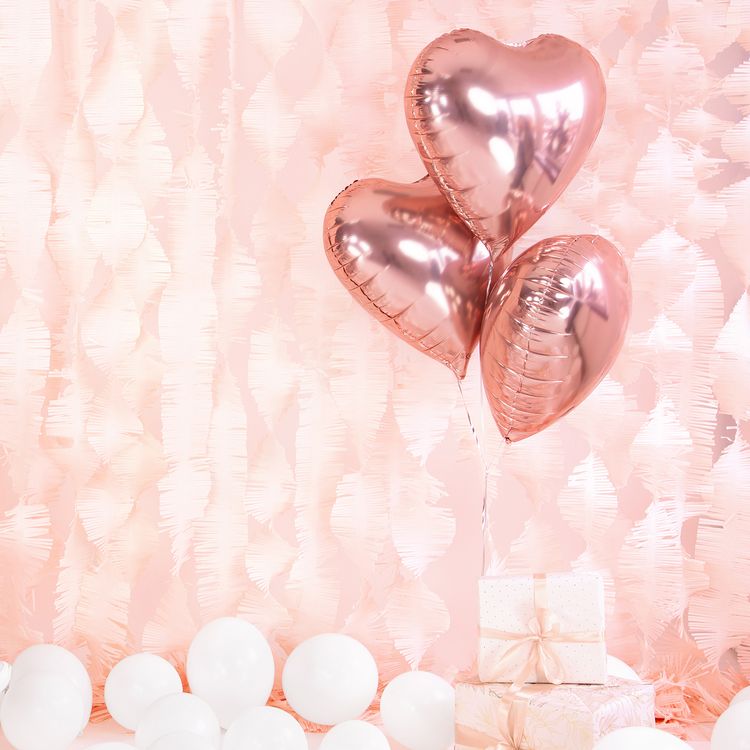 Herz Folienballons Roségold 45 cm 10 Stück Hochzeit Valentinstag Liebe Geburtstag Party-Deko Ballons Luftballons Dekoration