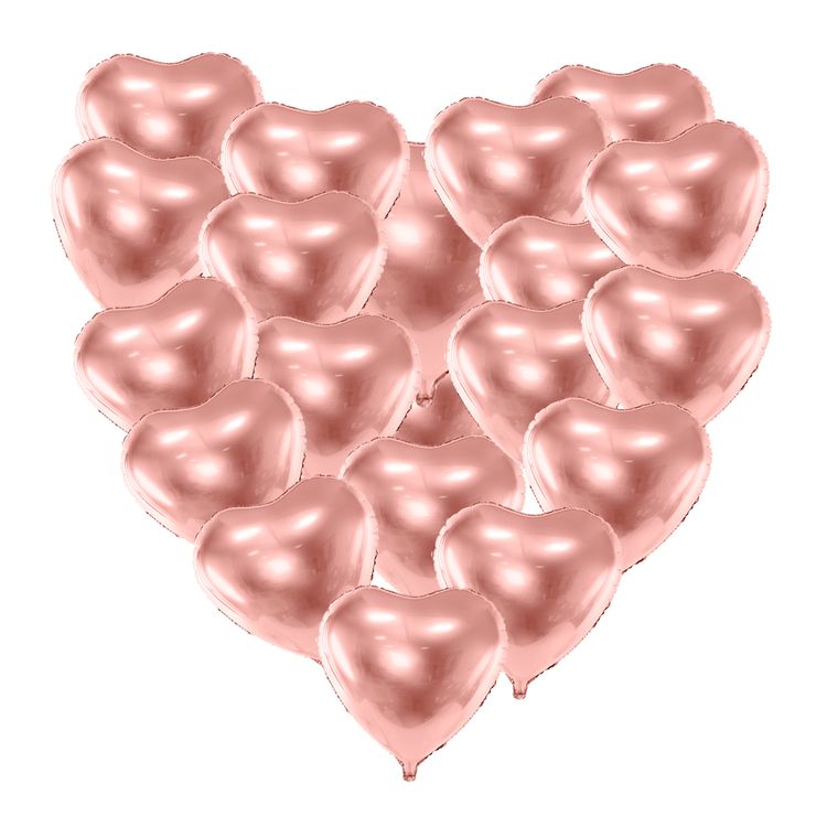 Herz Folienballons Roségold 45 cm 20 Stück Hochzeit Valentinstag Party-Deko Herz Folienballons Roségold 45 cm 20 Stück Hochzeit Valentinstag Liebe Geburtstag Party-Deko Ballons Luftballons Dekoration