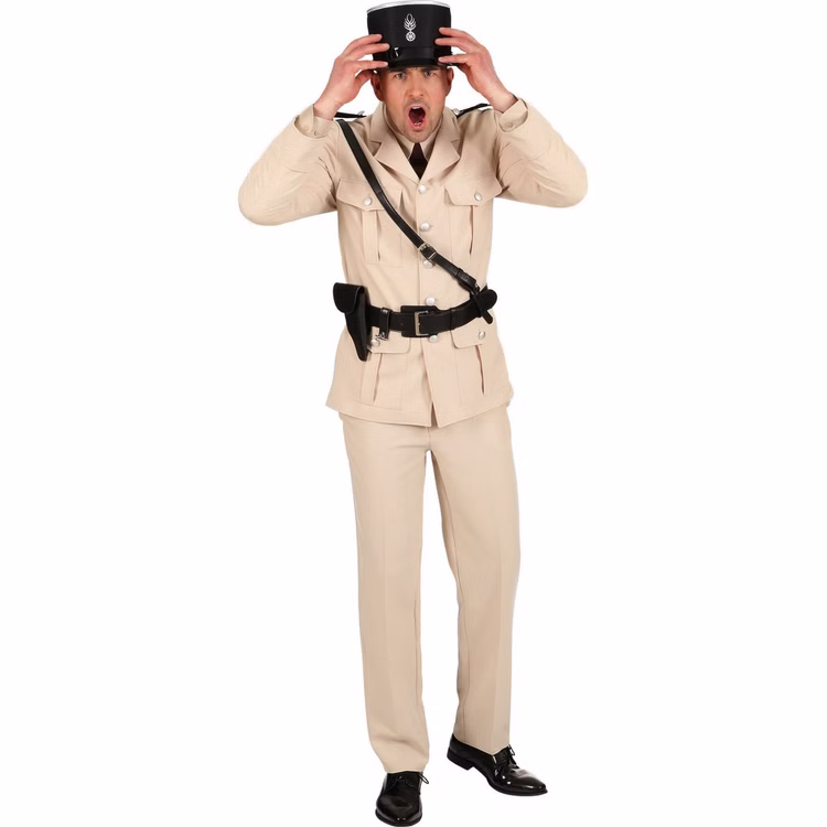 Polizei Kostüm Französischer Polizist Officier de Police inkl. Hut für Herren Gr. 46-60 Uniform Frankreich Franzose Fasching Karneval Mottoparty Gruppenkostüm Polizei Kostüm Französischer Polizist Officier de Police inkl. Hut für Herren von Vorne