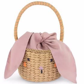Osterkorb Hasenkörbchen mit Stoffohren 28 x 17 cm zum Eier sammeln Ostern Osterfest Osterhase Osternest für Kinder Deko-Zubehör Dekoration Tischdeko