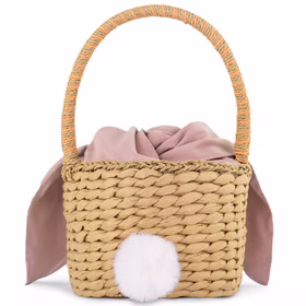 Osterkorb Hasenkörbchen mit Stoffohren 28 x 17 cm zum Eier sammeln Ostern Osterfest Osterhase Osternest für Kinder Deko-Zubehör Dekoration Tischdeko