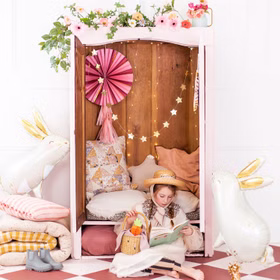 Osterkorb Hasenkörbchen mit Stoffohren 28 x 17 cm zum Eier sammeln Ostern Osterfest Osterhase Osternest für Kinder Deko-Zubehör Dekoration Tischdeko