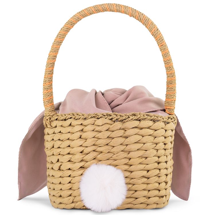 Osterkorb Hasenkörbchen mit Stoffohren 28 x 17 cm zum Eier sammeln Ostern Osterfest Osterhase Osternest für Kinder Deko-Zubehör Dekoration Tischdeko