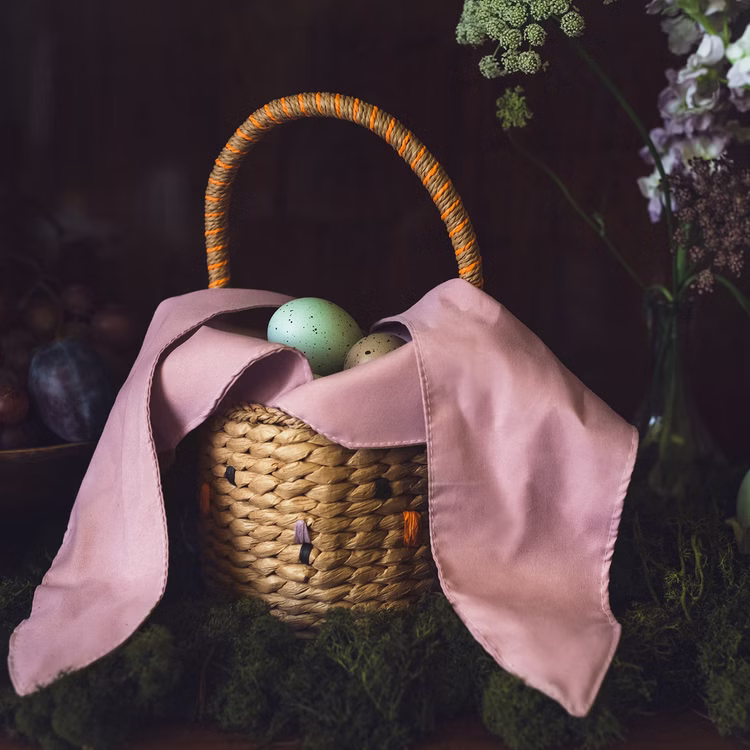 Osterkorb Hasenkörbchen mit Stoffohren 28 x 17 cm zum Eier sammeln Ostern Osterfest Osterhase Osternest für Kinder Deko-Zubehör Dekoration Tischdeko Osterkorb Hasenkörbchen mit Stoffohren 28 x 17 cm zum Eier sammeln Ostern Osterfest Osterhase Osternest für Kinder Deko-Zubehör Dekoration Tischdeko