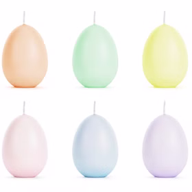 Ostereier Kerzen-Set 6 Stück 7cm hoch pastell Tischdeko Ostern Osterfest Eier Kerze Dekoration Kerzenei