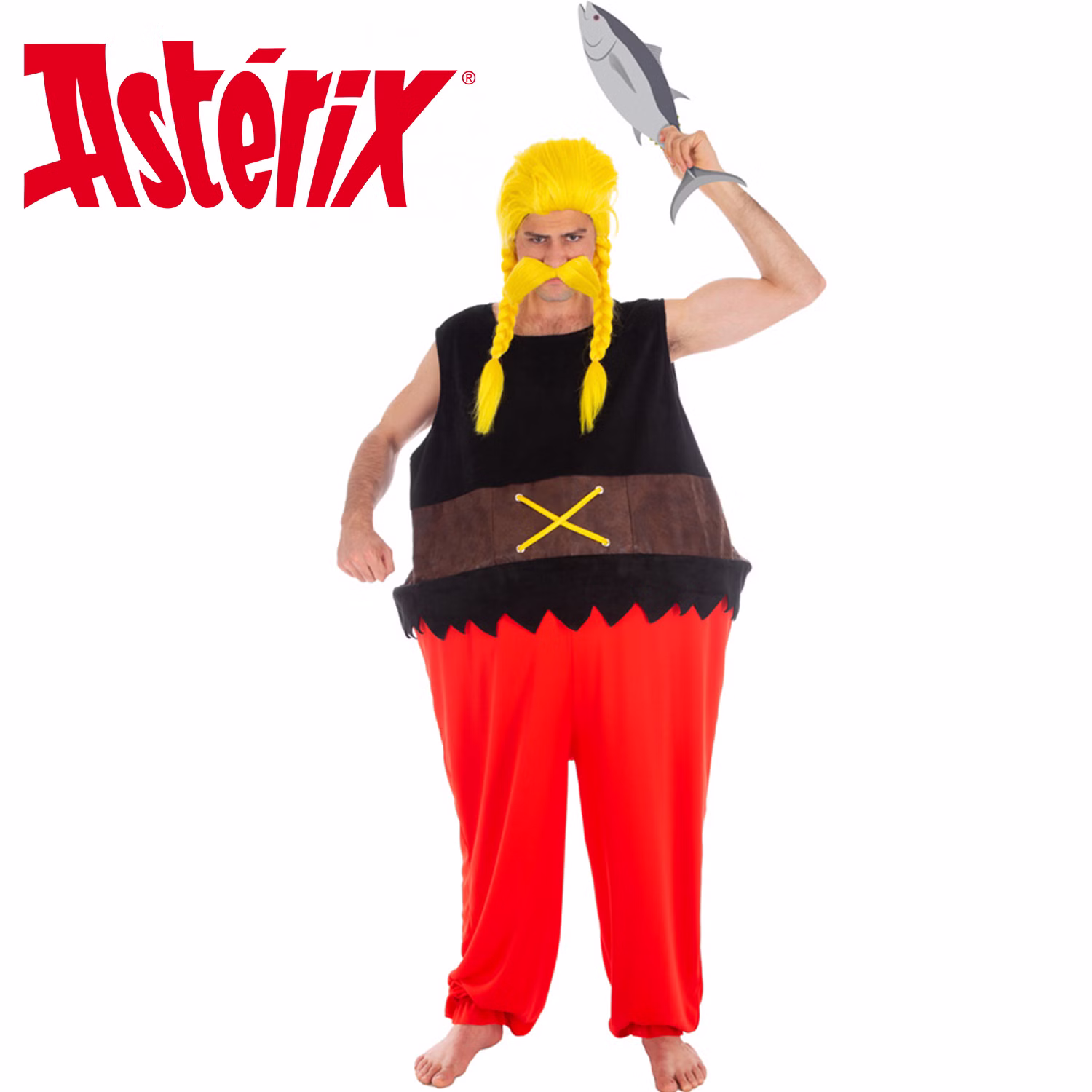 Verleihnix Kostüm Fischhändler aus Asterix & Obelix für Herren Gr. M-XL Fasching Karneval Mottoparty Paar- und Gruppenkostüme