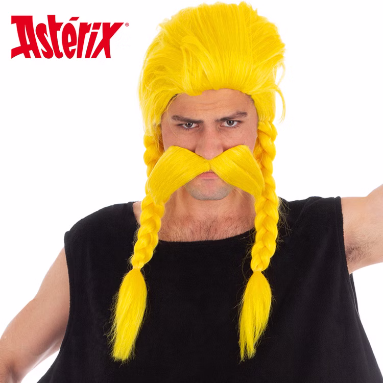 Verleihnix Perücke gelb mit Schnurrbart aus Asterix & Obelix für Herren Kostüm-Zubehör Fasching Karneval Mottoparty Paar- und Gruppenkostüme Verleihnix Perücke gelb mit Schnurrbart aus Asterix & Obelix für Herren Kostüm-Zubehör Fasching Karneval Mottoparty Paar- und Gruppenkostüme